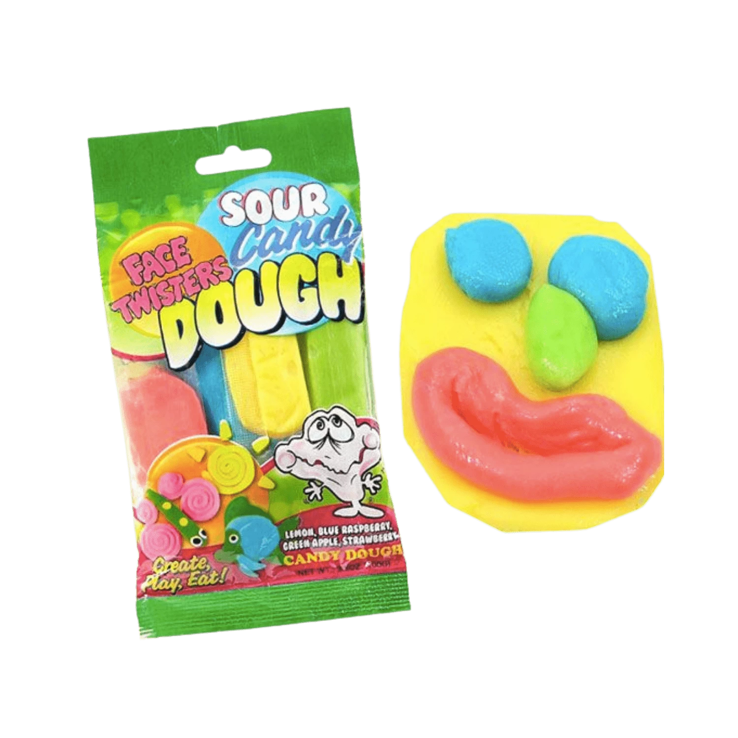 Face Twisters Sour Candy Dough 3 Face Twisters Sour Candy Dough