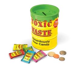 Toxic Waste Sour Candy & Bank